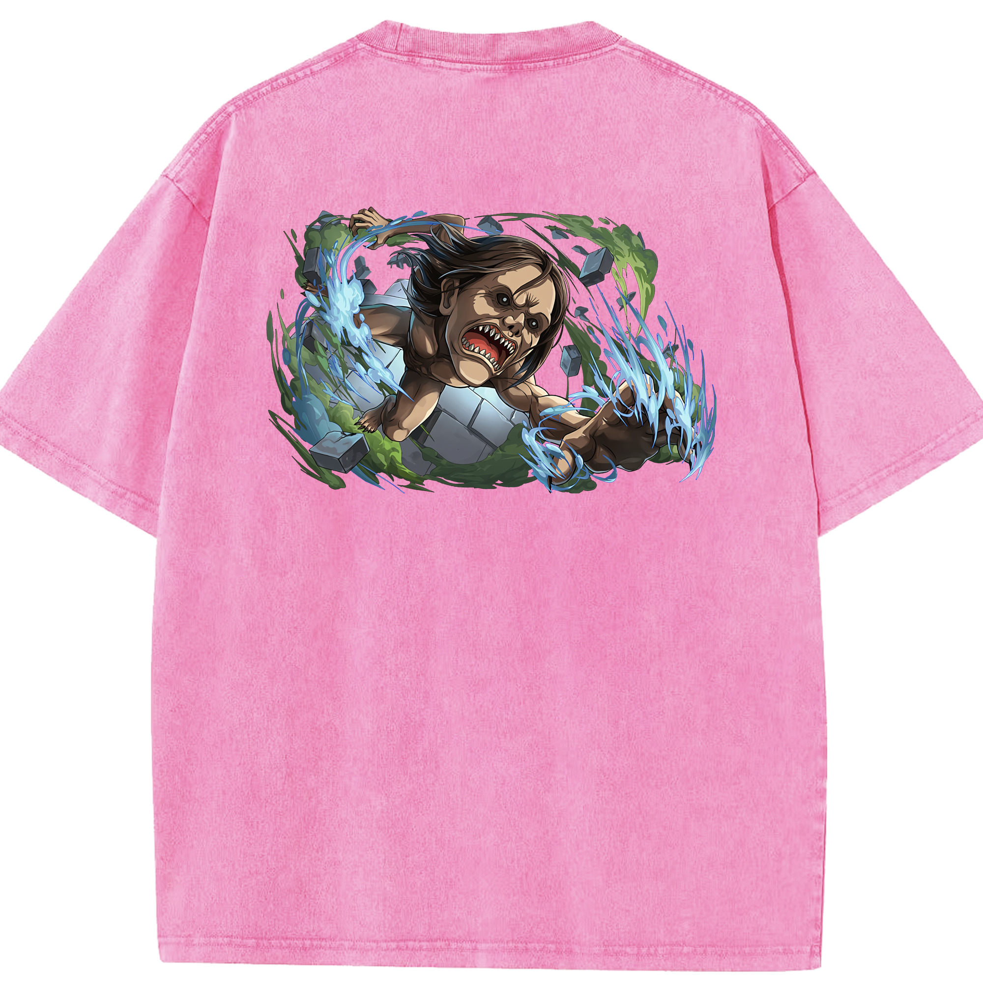 （画像用） 進撃の巨人 Attack on Titan 綿100% ヴィンテージ風 半袖Tシャツ（背面プリント）